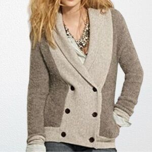 New J Crew Made Specially By Wallace Boiled Wool Patched Cardigan Grey SZ XS